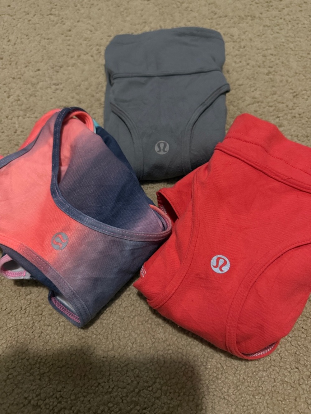lululemon athletica Women’s Tank Tops — Red, Gray, Pink/Blue Tie-Dye